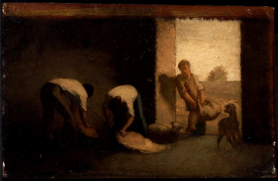 William Morris Hunt - Sheep Shearing at Barbizon - 13.455 - Museum of Fine Arts