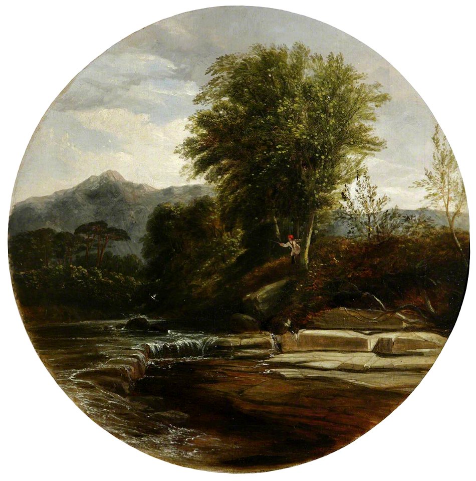 William James Müller (1812-1845) (style of) - Mountain River with a Boy Fishing - 1319327 - National Trust