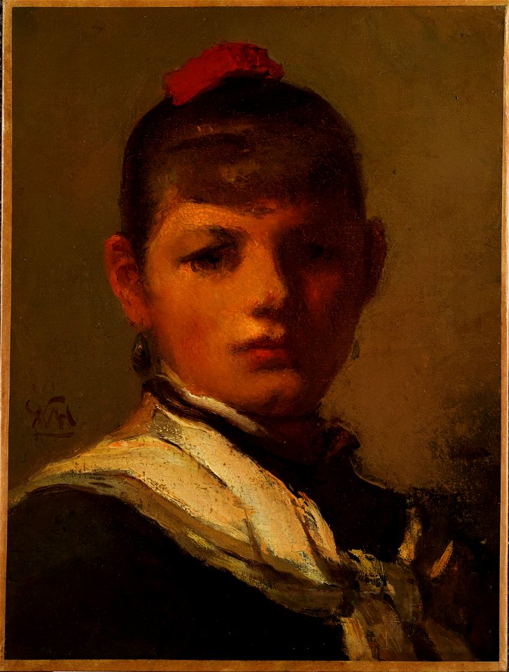 William Morris Hunt - Girl with Red Hair Ribbon - y1943-182 - Princeton University Art Museum