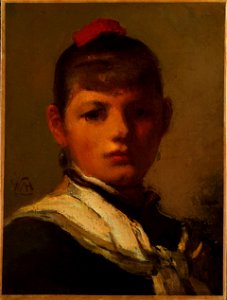 William Morris Hunt - Girl with Red Hair Ribbon - y1943-182 - Princeton University Art Museum