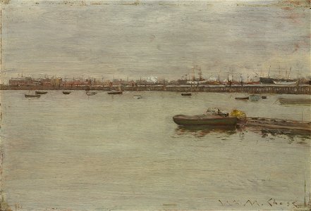 William Merritt Chase - Gray Day on the Bay - 1957.423 - Cleveland Museum of Art. Free illustration for personal and commercial use.