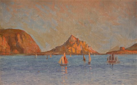 William Morrison Wyllie - Sailing Boats in Bay. Free illustration for personal and commercial use.