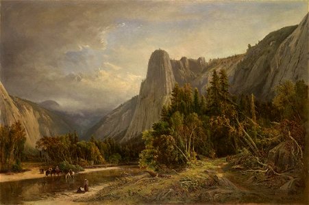 William Keith - Sentinel Rock, Yosemite - 2010.116 - Crystal Bridges Museum of American Art. Free illustration for personal and commercial use.