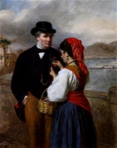 William Powell Frith - In Naples, Portrait of the Artist. Free illustration for personal and commercial use.