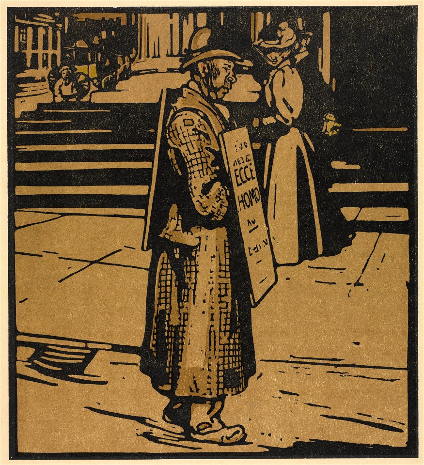 William Nicholson (British, 1872-1949) - London Types, Sandwich Man - 2010.620 - Cleveland Museum of Art