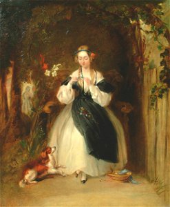 William Powell Frith A young woman plaiting her hair