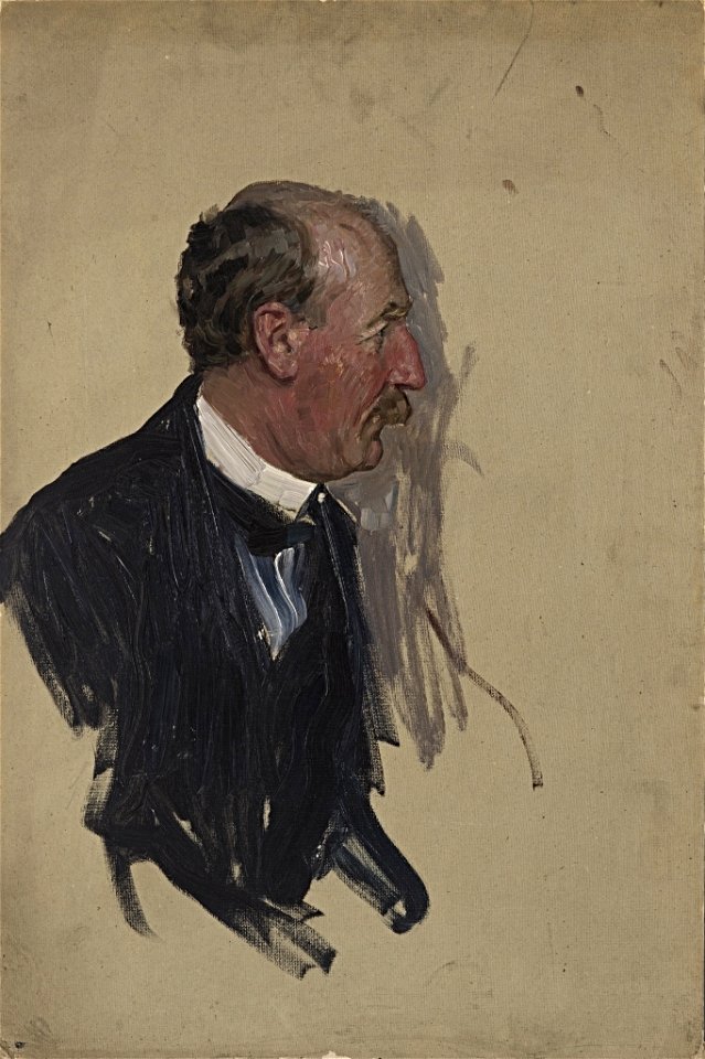 William Pape - Ohne Titel (Portraitstudie Müller-Meiningen, wahrscheinlich Reichstagsabgeordneter der Sozialdemokraten) - BG-M 12021-12 - Berlinische Galerie