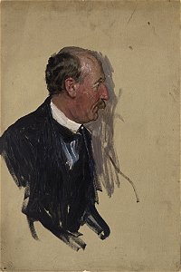 William Pape - Ohne Titel (Portraitstudie Müller-Meiningen, wahrscheinlich Reichstagsabgeordneter der Sozialdemokraten) - BG-M 12021-12 - Berlinische Galerie