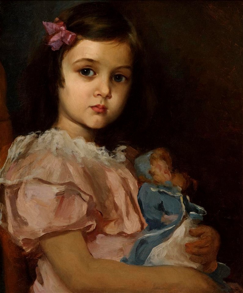 William Merritt Chase - Girl with Doll - 1932.389.1 - Reading Public Museum