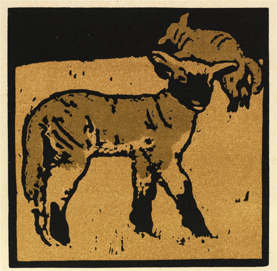 William Nicholson (British, 1872-1949) - The Square Book of Animals, The Very Tame Lamb - 2010.641 - Cleveland Museum of Art