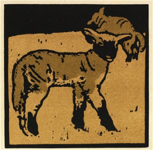 William Nicholson (British, 1872-1949) - The Square Book of Animals, The Very Tame Lamb - 2010.641 - Cleveland Museum of Art
