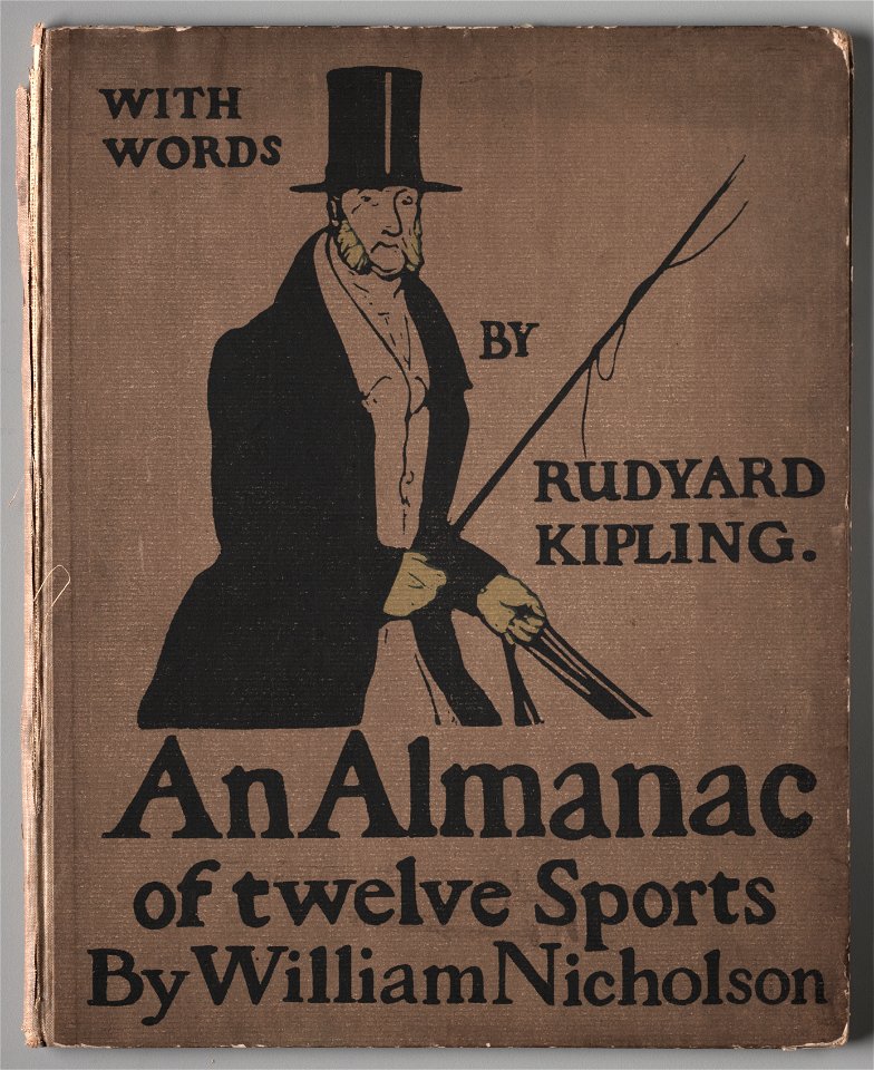 William Nicholson (British, 1872-1949), William Heinemann - An Almanac of Twelve Sports- Cover - 2005.228 - Cleveland Museum of Art