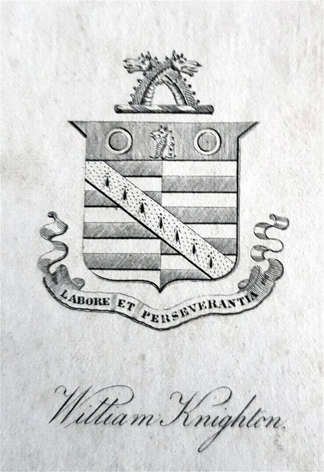 William Knighton armorial bookplate