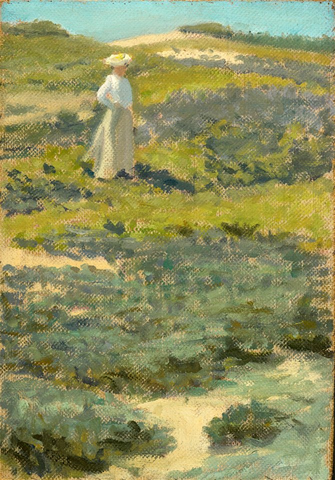 William Merritt Chase - Woman Standing in a Landscape - 1986.444 - Fogg Museum