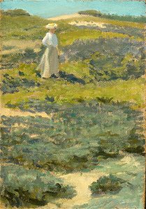 William Merritt Chase - Woman Standing in a Landscape - 1986.444 - Fogg Museum