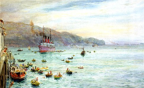 William Lionel Wyllie - Diving Boys around a Passenger Liner