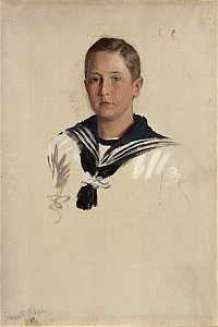 William Pape - Portraitstudie August Wilhelm Prinz von Preußen. Studie zu dem Gemälde Konfirmation des Kronprinzen Wilhelm und des Prinzen Heinrich - BG-M 4705-91 - Berlinische Galerie