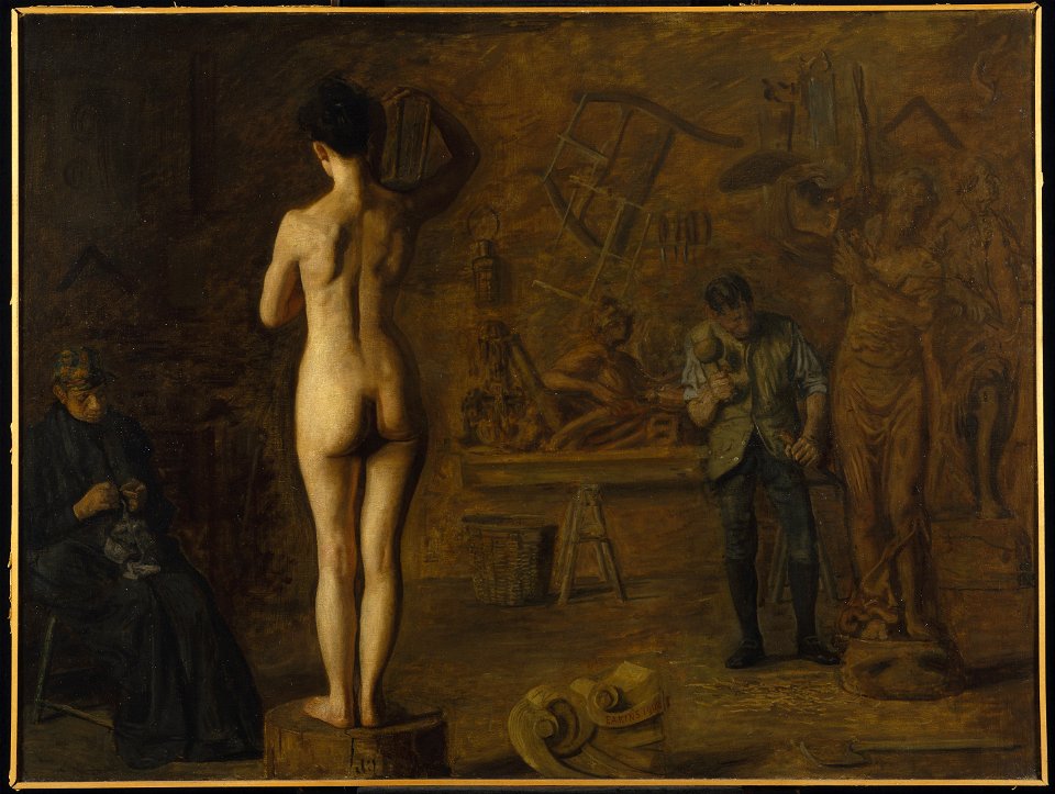 Thomas Eakins - William Rush Carving His Allegorical Figure of the Schuylkill River - Google Art Project