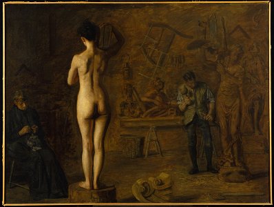 Thomas Eakins - William Rush Carving His Allegorical Figure of the Schuylkill River - Google Art Project