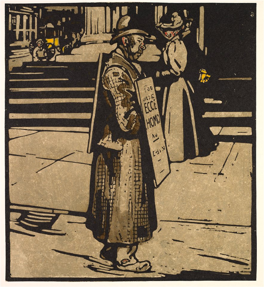 William Nicholson (British, 1872-1949) - London Types, Sandwich-Man - 2013.87.5 - Cleveland Museum of Art