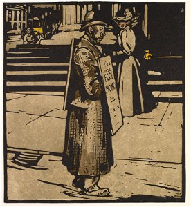 William Nicholson (British, 1872-1949) - London Types, Sandwich-Man - 2013.87.5 - Cleveland Museum of Art
