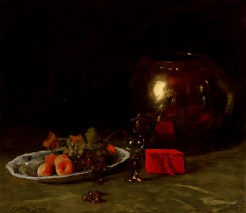 William Merritt Chase - The Big Brass Bowl - 1992.5 - Indianapolis Museum of Art. Free illustration for personal and commercial use.
