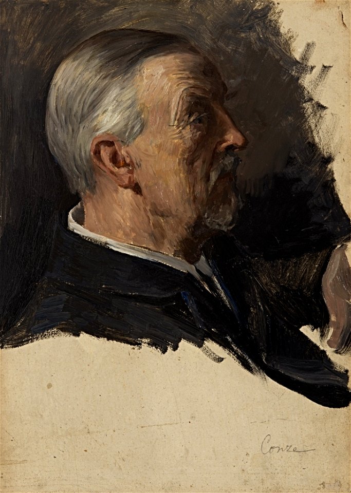 William Pape - Portraitstudie Alexander Conze. Entwurf zu dem verschollenen Gemälde Letzte Sitzung der Preußischen Akademie der Wissenschaften im alten Haus - BG-M 12019-12 - Berlinische Galerie