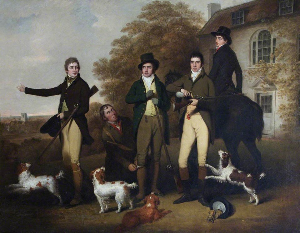 William Redmore Bigg (1755-1828) - A Shooting Party of Captain William Lukin (1768–1833), and His Brothers at Felbrigg Parsonage - 1401222 - National Trust