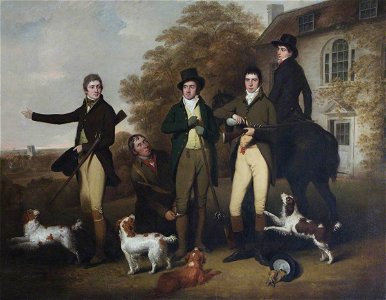 William Redmore Bigg (1755-1828) - A Shooting Party of Captain William Lukin (1768–1833), and His Brothers at Felbrigg Parsonage - 1401222 - National Trust