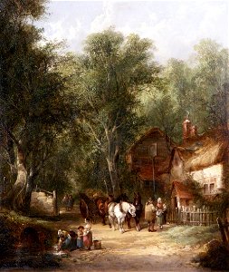 William Shayer (1787-1879) - Figures Outside a Tavern - 337064 - National Trust
