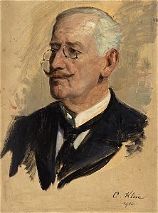 William Pape - Ohne Titel (Portraitstudie Karl Klein). Entwurf zu dem verschollenen Gemälde Letzte Sitzung der Preußischen Akademie der Wissenschaften im alten Haus - BG-M 12037-12 - Berlinische Galerie