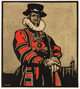 William Nicholson (British, 1872-1949) - London Types, Beef-eater - 2013.87.4 - Cleveland Museum of Art
