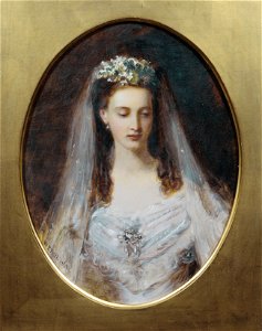William Powell Frith (1819-1909) - Queen Alexandra (1844-1925) when Princess of Wales - RCIN 404567 - Royal Collection. Free illustration for personal and commercial use.