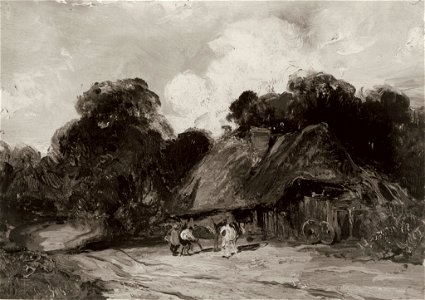 William Morris Hunt - Farm Scene - 13.789 - Rhode Island School of Design Museum. Free illustration for personal and commercial use.