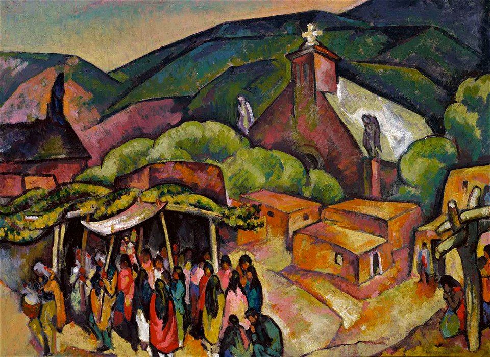William Penhallow Henderson - Feast Day, San Juan Pueblo - 1982.3 - Smithsonian American Art Museum