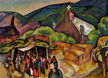 William Penhallow Henderson - Feast Day, San Juan Pueblo - 1982.3 - Smithsonian American Art Museum