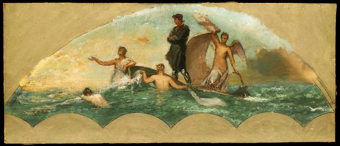 William Morris Hunt - Sketch for the State Capitol at Albany (Discoverer) - 2000.1223 - Museum of Fine Arts