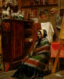 William Powell Frith (follower) Model in a cluttered studio