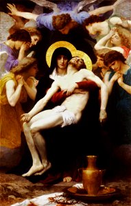 William-Adolphe Bouguereau (1825-1905) - Pieta (1876) modif. Free illustration for personal and commercial use.