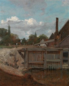 William Mulready - Lock gate - Google Art Project. Free illustration for personal and commercial use.