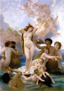 William-Adolphe Bouguereau (1825-1905) - The Birth of Venus (1879)FXD. Free illustration for personal and commercial use.