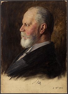 William Pape - Ohne Titel (Portraitstudie Konrad Studt). Entwurf zu dem verschollenen Gemälde Letzte Sitzung der Preußischen Akademie der Wissenschaften im alten Haus - BG-M 12039-12 - Berlinische Galerie