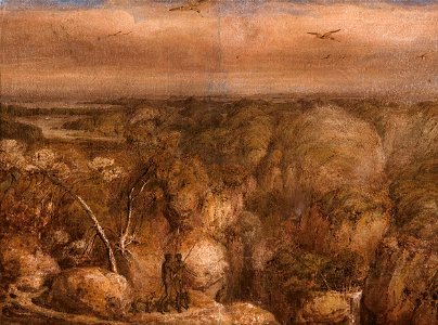 William Westall - A distant view of Port Bowen, from Mount Westall - Google Art Project