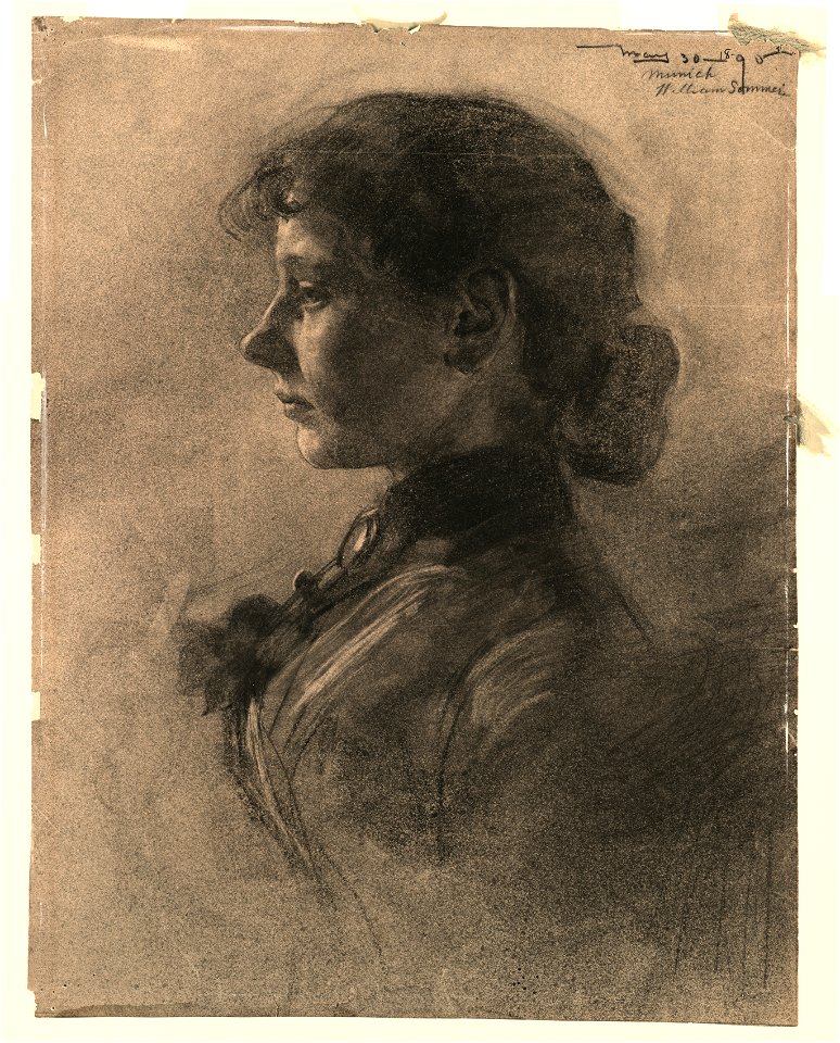 William Sommer (American, 1867-1949) - Portrait of a Woman in Profile, Turned to the Left - 2001.110 - Cleveland Museum of Art