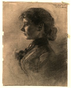 William Sommer (American, 1867-1949) - Portrait of a Woman in Profile, Turned to the Left - 2001.110 - Cleveland Museum of Art