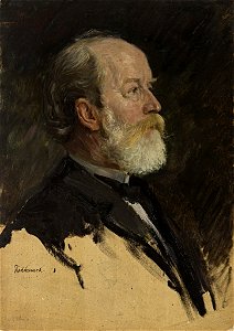 William Pape - Ohne Titel (Portraitstudie Friedrich Kohlrausch). Studie zu dem verschollenen Gemälde Letzte Sitzung der Preußischen Akademie der Wissenschaften im alten Haus - BG-M 12016-12 - Berlinische Galerie