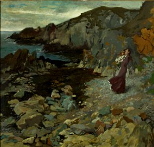 William Orpen - Rocky Coast Scene at Howth. Free illustration for personal and commercial use.
