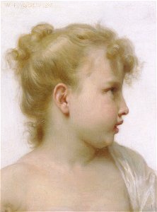 William-Adolphe Bouguereau (1825-1905) - Study - Head Of A Little Girl (1888)