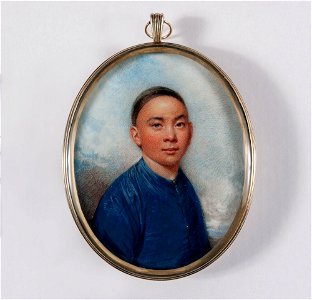 William Wood - The Chinese Servant of John Hotson (1770-1828), a purser in the East India Company, in blue jacket and black cap - NMB 2770 - Nationalmuseum