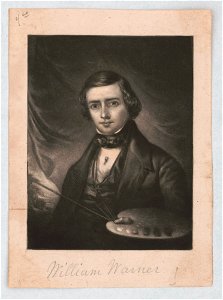 William Warner, self-portrait, facing slightly left, holding palette and brush LCCN2013650047
